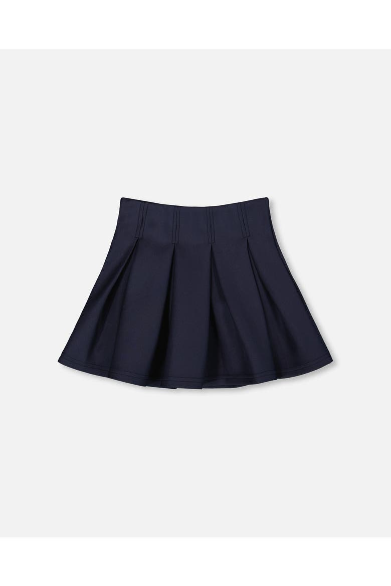 Pleated Milano Skirt, Alternate, color, Navy Blue