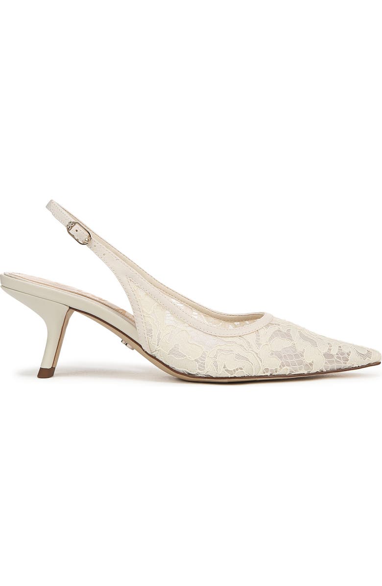 Sam Edelman Bianka Slingback Mesh Pointed Toe Pump, Alternate, color, Ivory