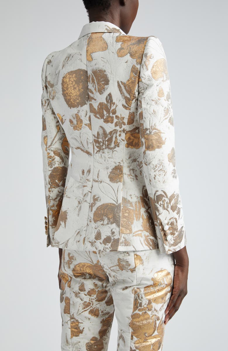 McQueen Metallic Floral Jacquard Blazer, Alternate, color, 