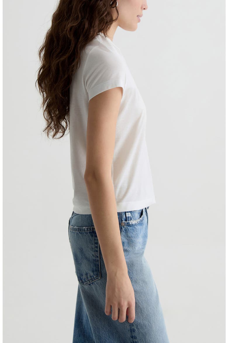 Zoie Cotton & Linen Blend T-Shirt, Alternate, color, WHITE