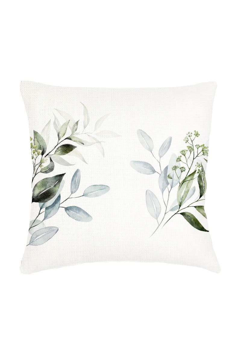 Eucalyptus Linen Pillow with Down Alternative Insert, Alternate, color, Green