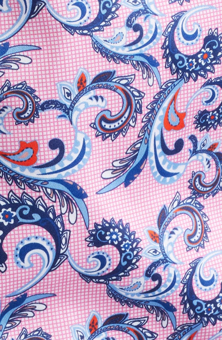 Johnston & Murphy Paisley Print Cotton Button-Up Shirt, Alternate, color, Pink