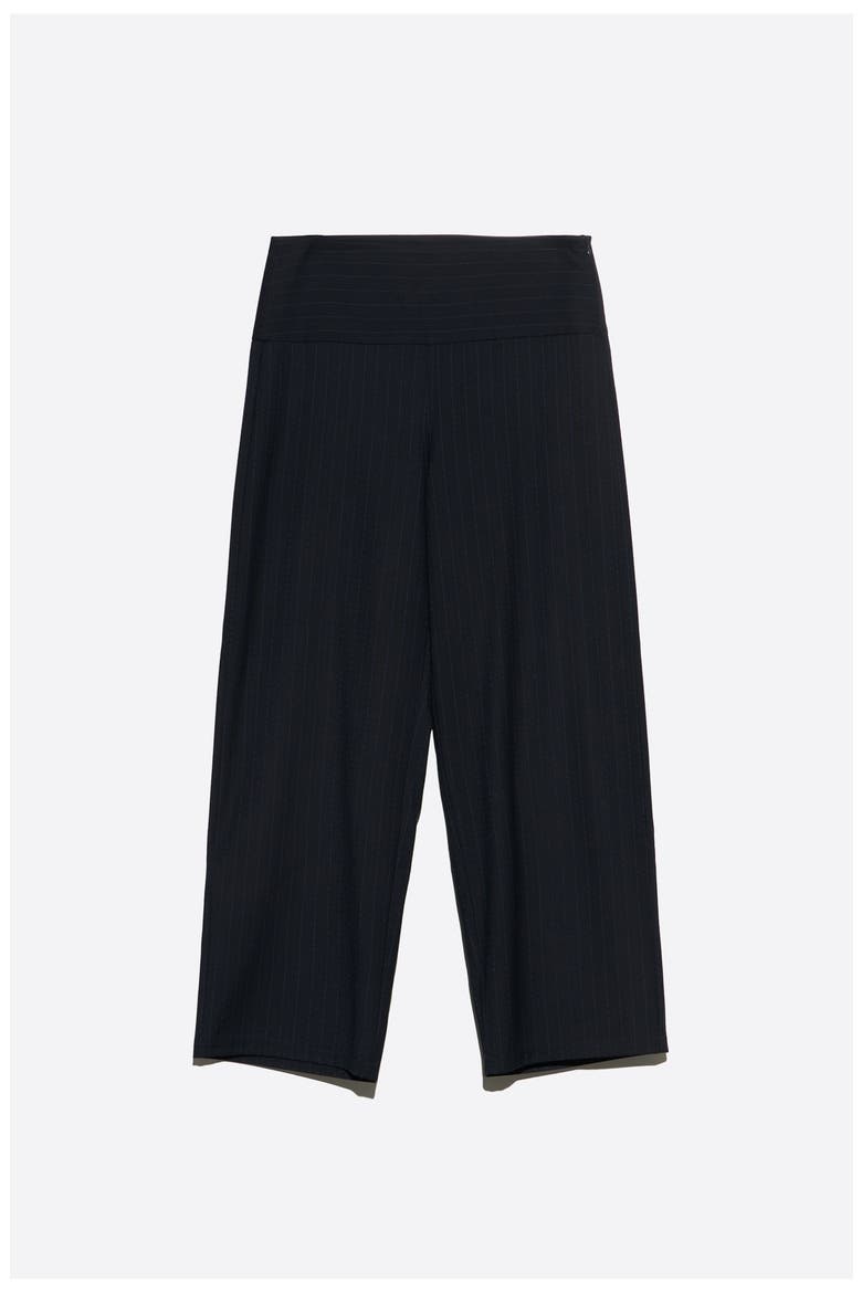 Striped Ankle-Length Maxi Trousers, Alternate, color, NAVY