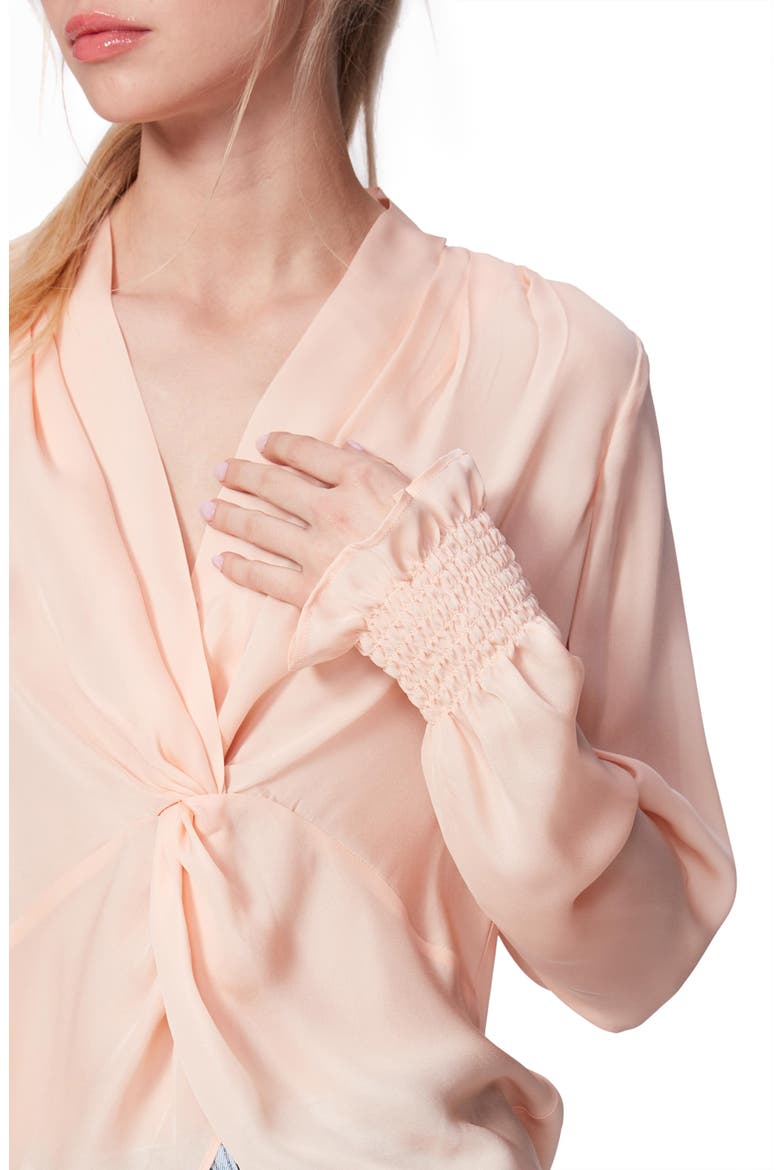 Lorienne Twist Front Silk Top, Alternate, color, PCHBLSH
