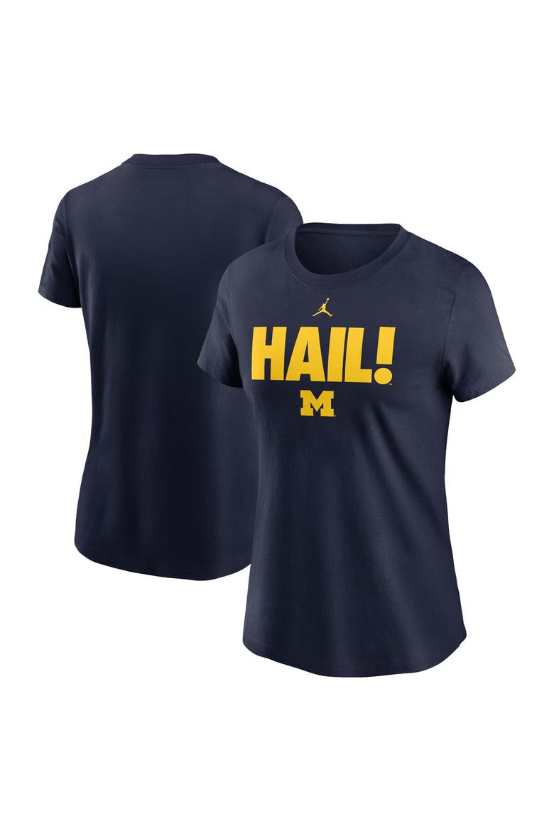 Women's Jordan Brand Navy Michigan Wolverines Local Ultimate Chant T-Shirt, Main, color, Navy