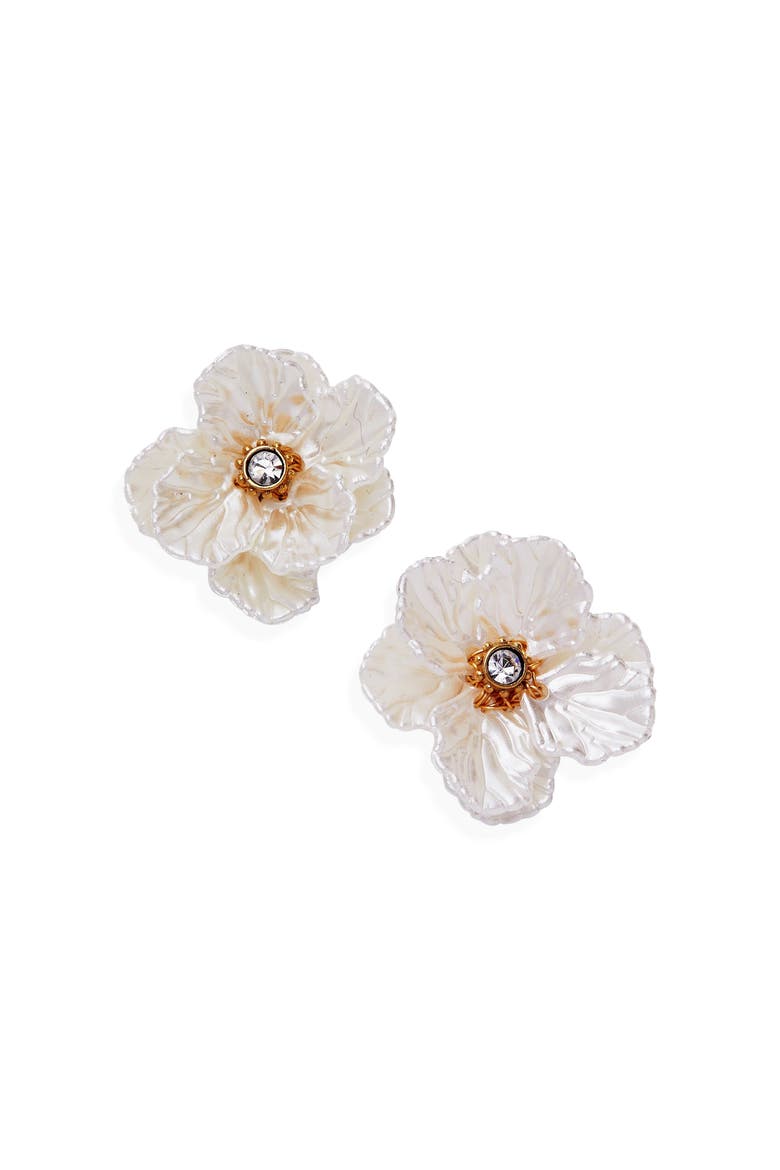 New York Botanical Garden® 2-in-1 Poppy Statement Earrings, Alternate, color, White