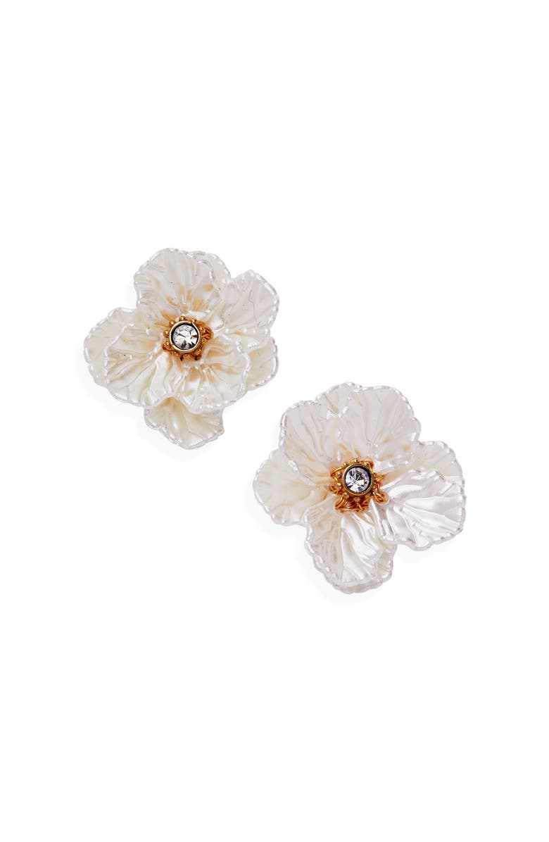 Alex and Ani New York Botanical Garden<sup>®</sup> 2-in-1 Poppy Statement Earrings, Alternate, color, White