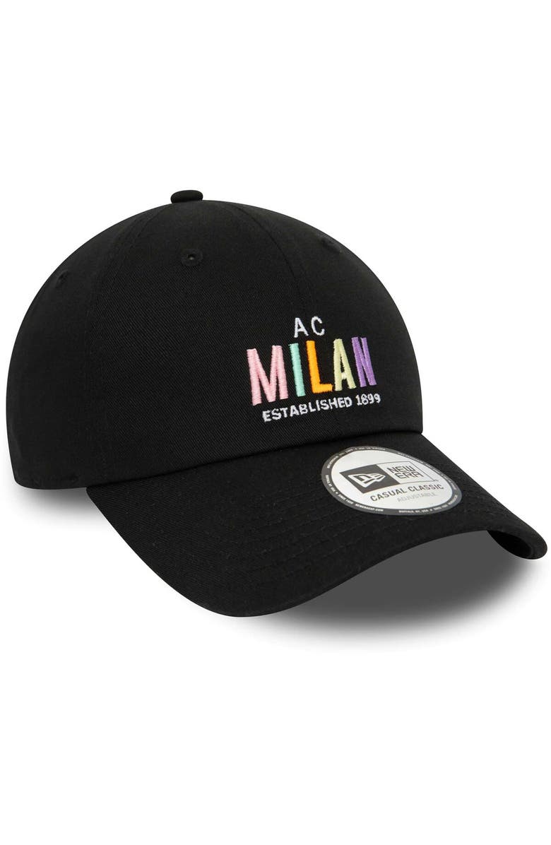 New Era Men's New Era Black AC Milan Wordmark 9TWENTY Adjustable Hat, Alternate, color,