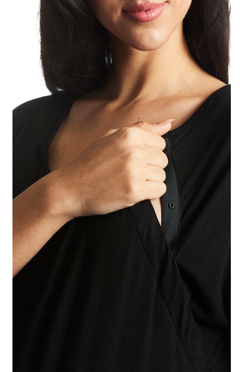 Everly Grey Rosa Maternity/Nursing Hospital Gown, Alternate, color, Black