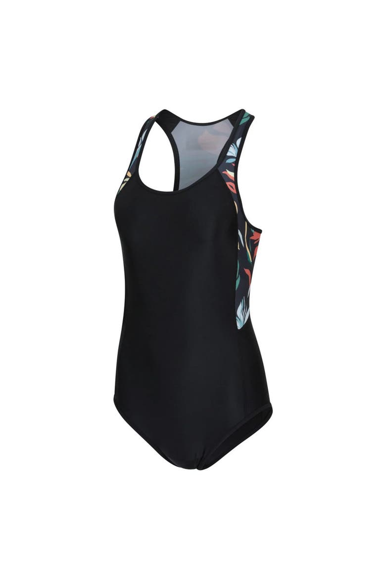 Take The Plunge Floral Swimming One Piece Bathing Suit, Alternate, color, Black