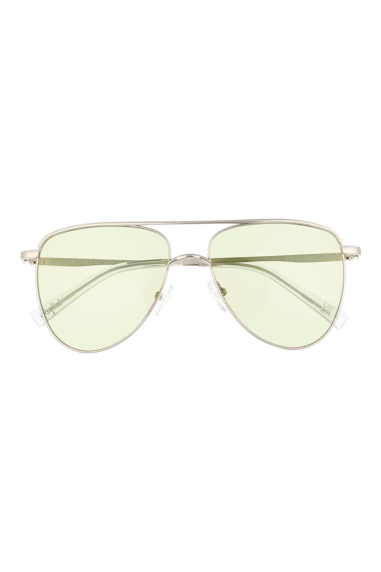 The Duke 57mm Aviator Sunglasses, Main, color, SILVER