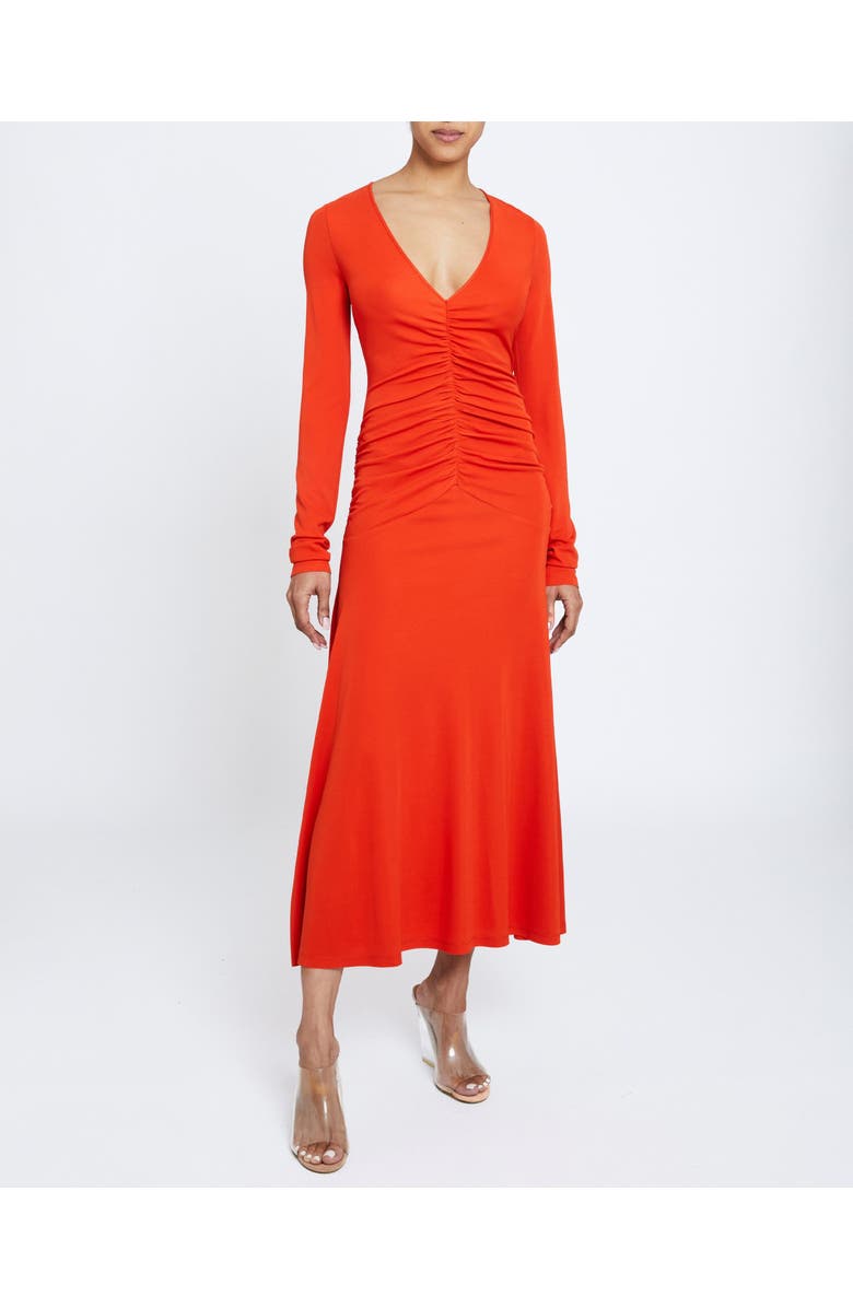 Santorelli AMELIE Long Sleeve Fit and Flare Midi Jersey Dress, Main, color,