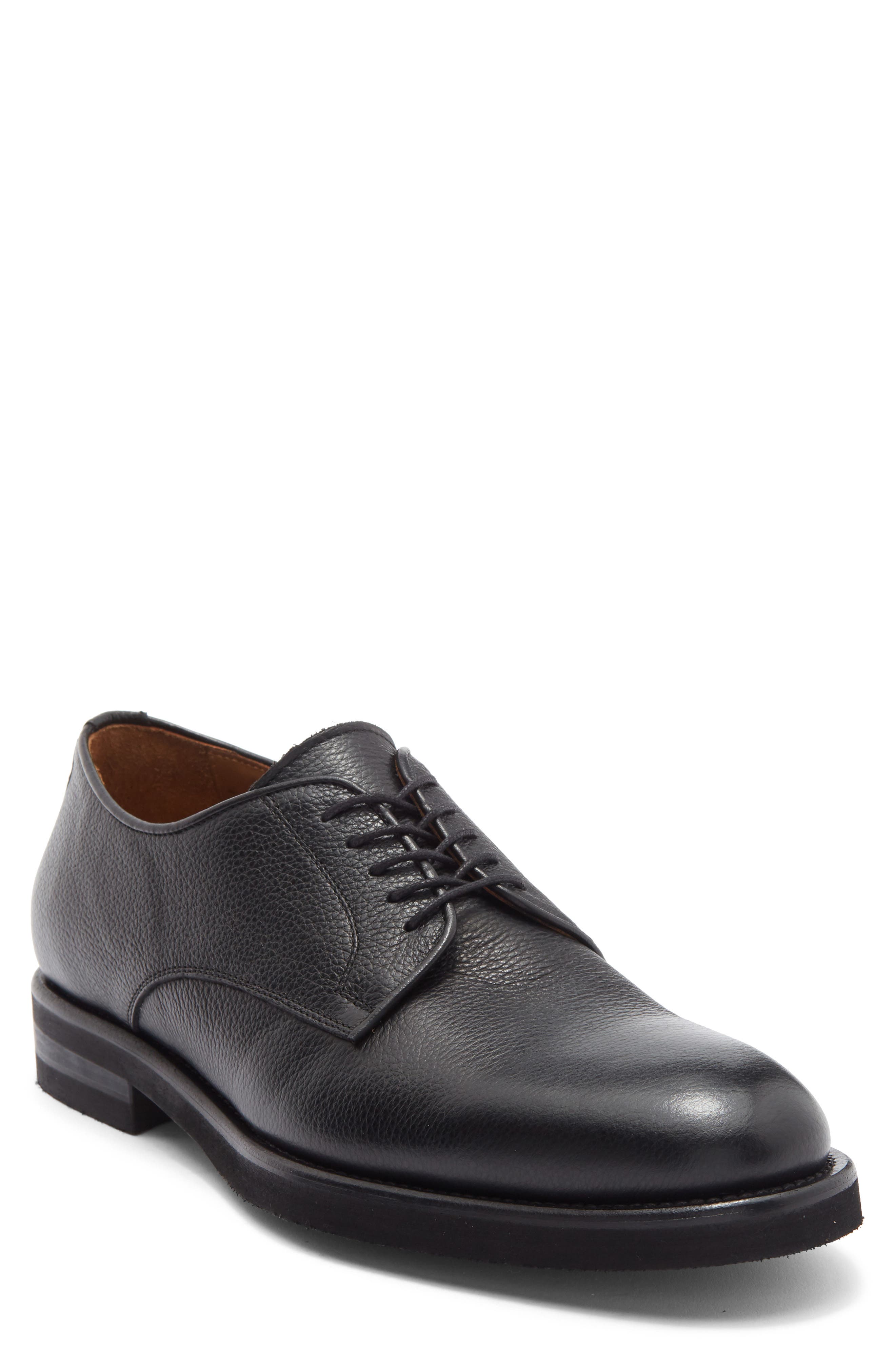 Nordstrom Italian Collection Collodi Plain Toe Blucher Derby, Main, color, Black Leather