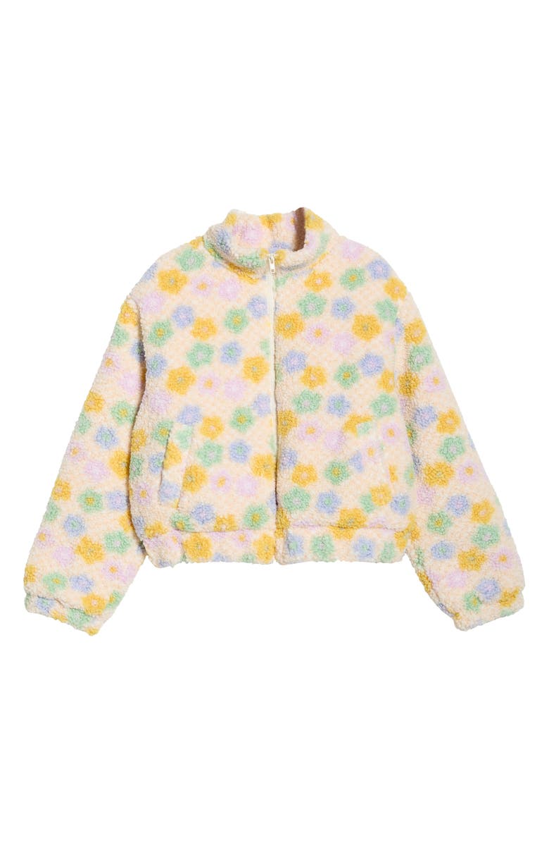 All in Favor Floral High Pile Fleece Jacket, Main, color, Multi Flower