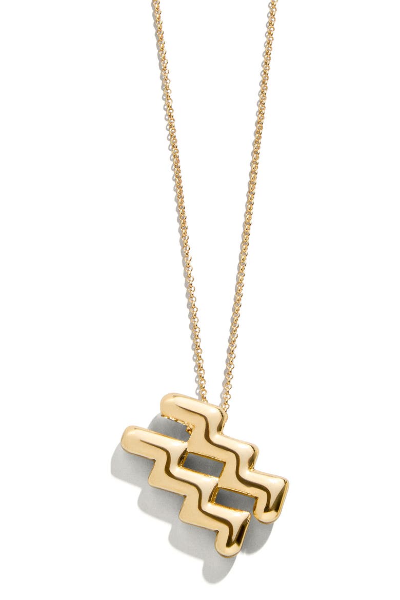 Zodiac Pendant Necklace, Main, color, AQUARIUS