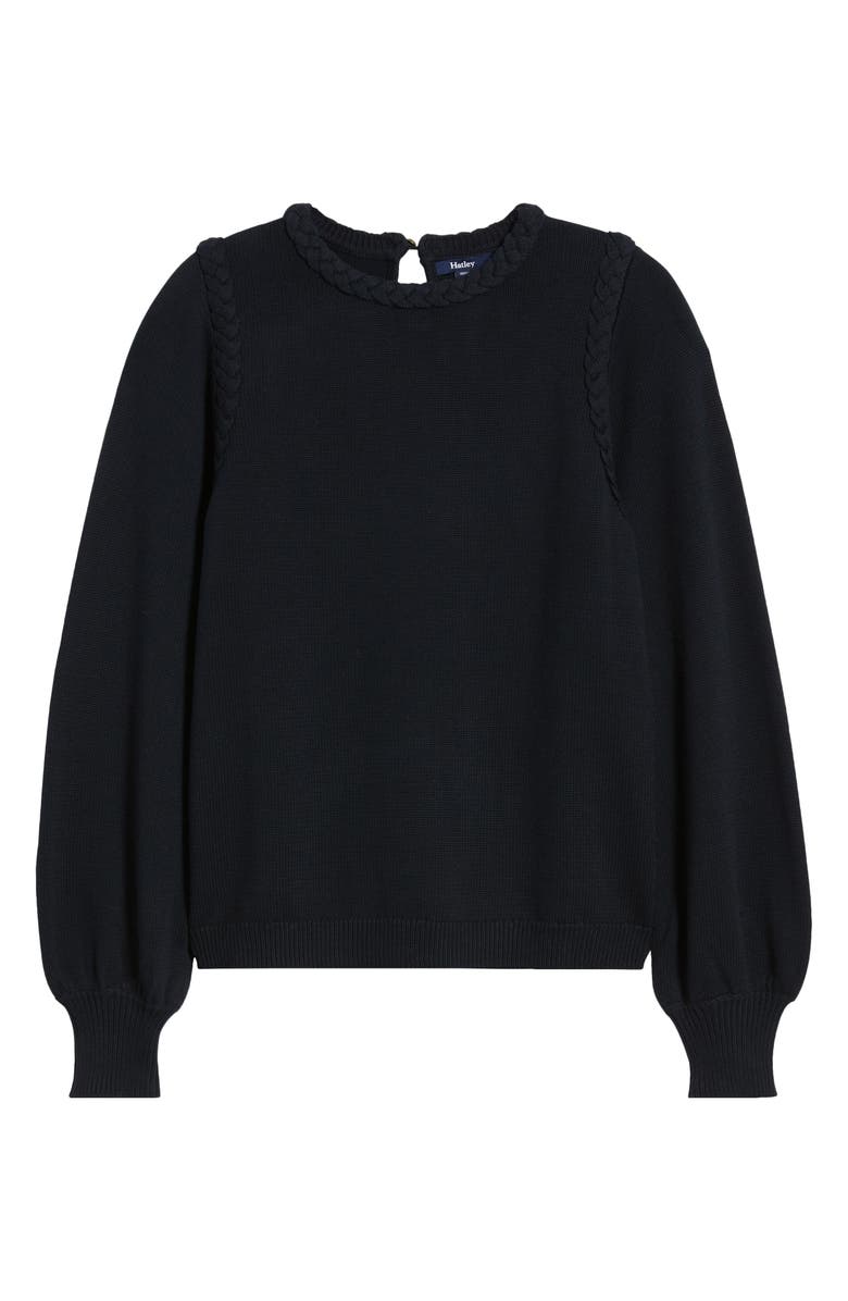 Hatley Braided Sweater, Alternate, color, Black