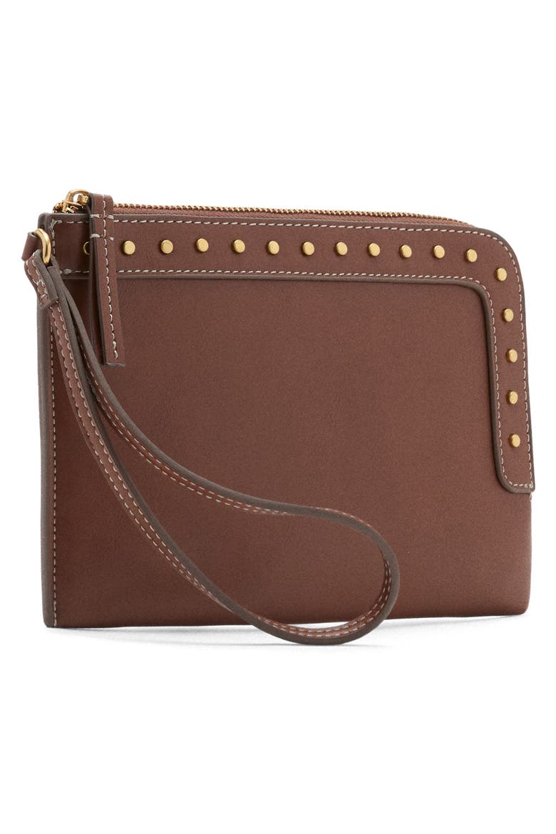 Stud Detail Faux Leather Wristle, Alternate, color, LEATHER