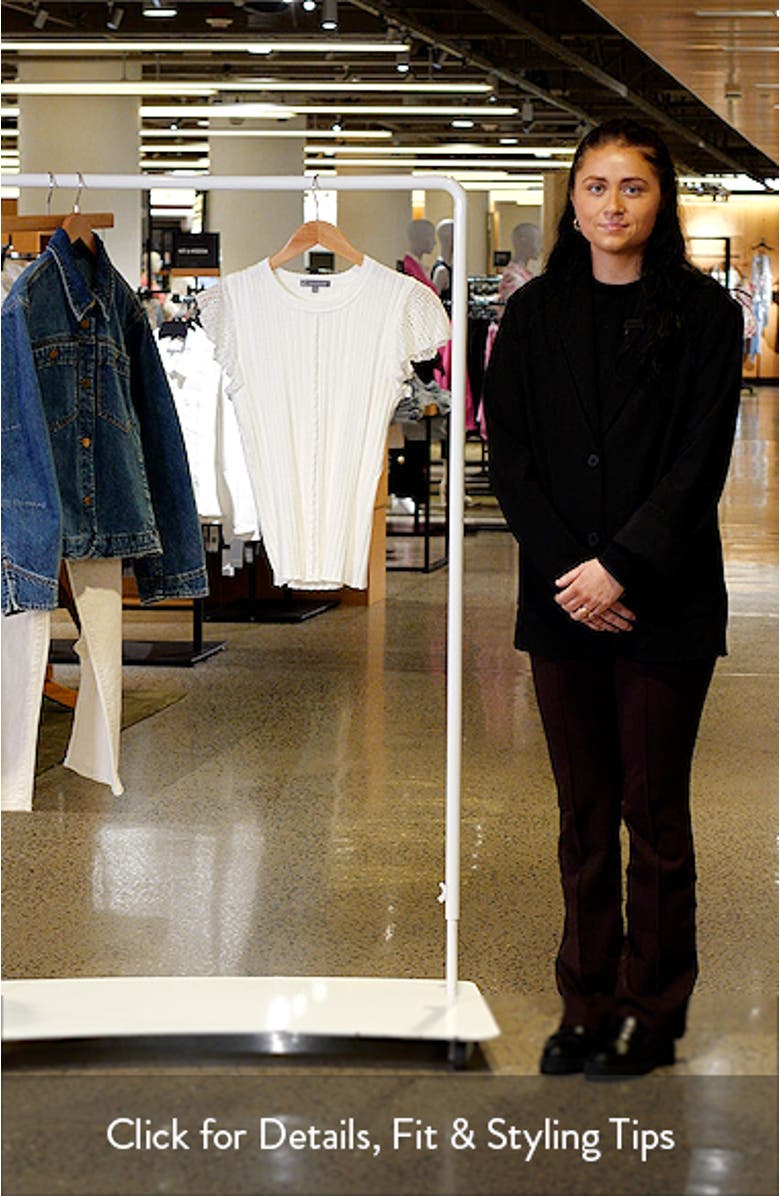 Pointelle Flutter Sleeve Sweater, sales video thumbnail