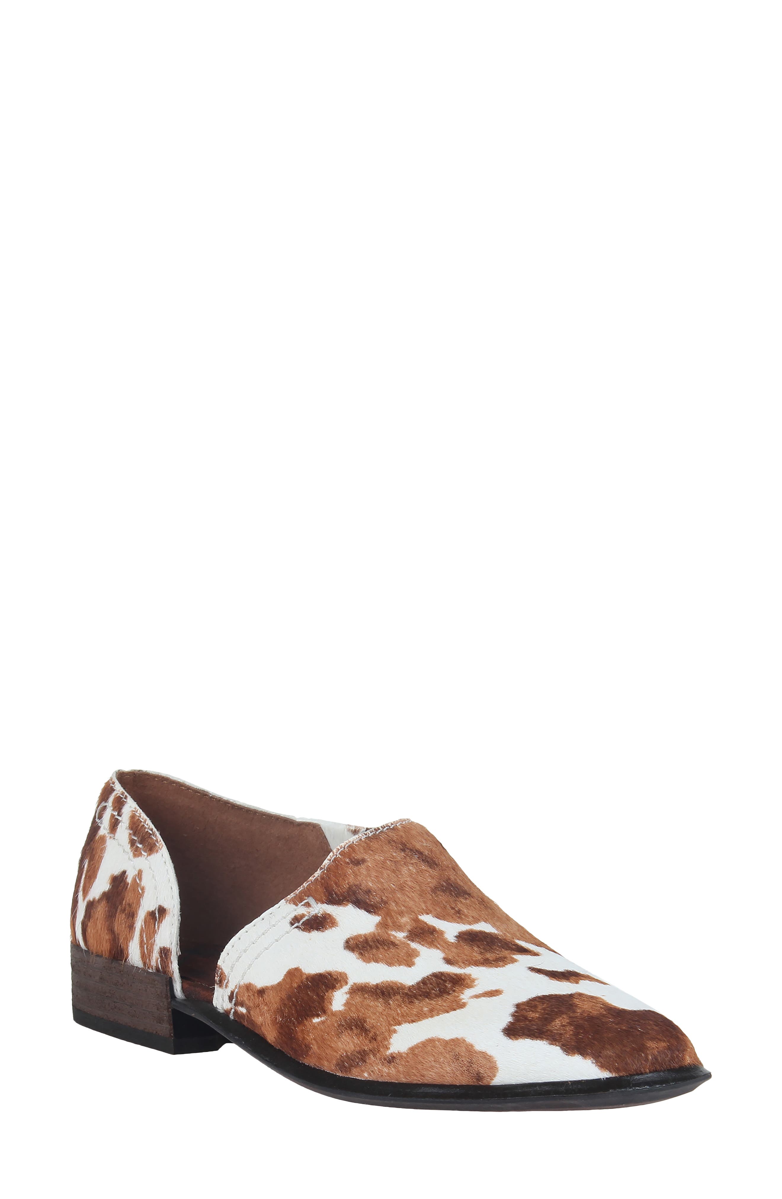 OTBT Coyote Half d'Orsay Genuine Calf Hair Shoe, Main, color, Calf Print Calf Hair