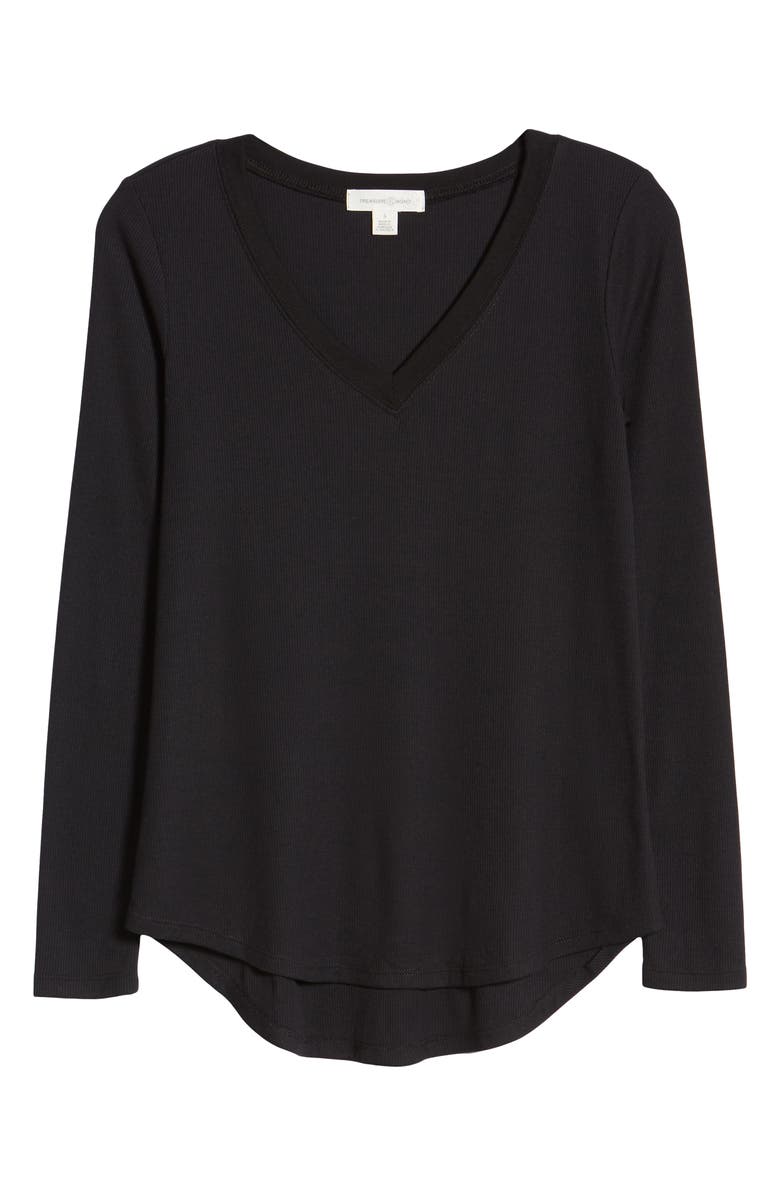 Treasure & Bond Ribbed V-Neck Top, Alternate, color,