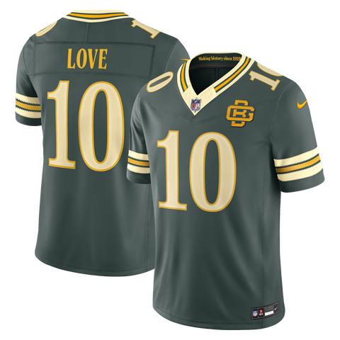 Men's Nike Jordan Love Green Green Bay Packers 2026 Rivalries Collection Stitched Limited Jersey