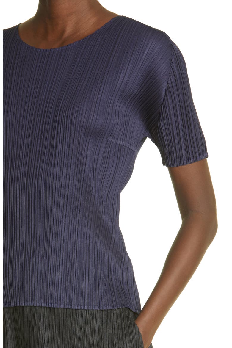 New Colorful Basics 3 Pleated Top, Alternate, color, NAVY