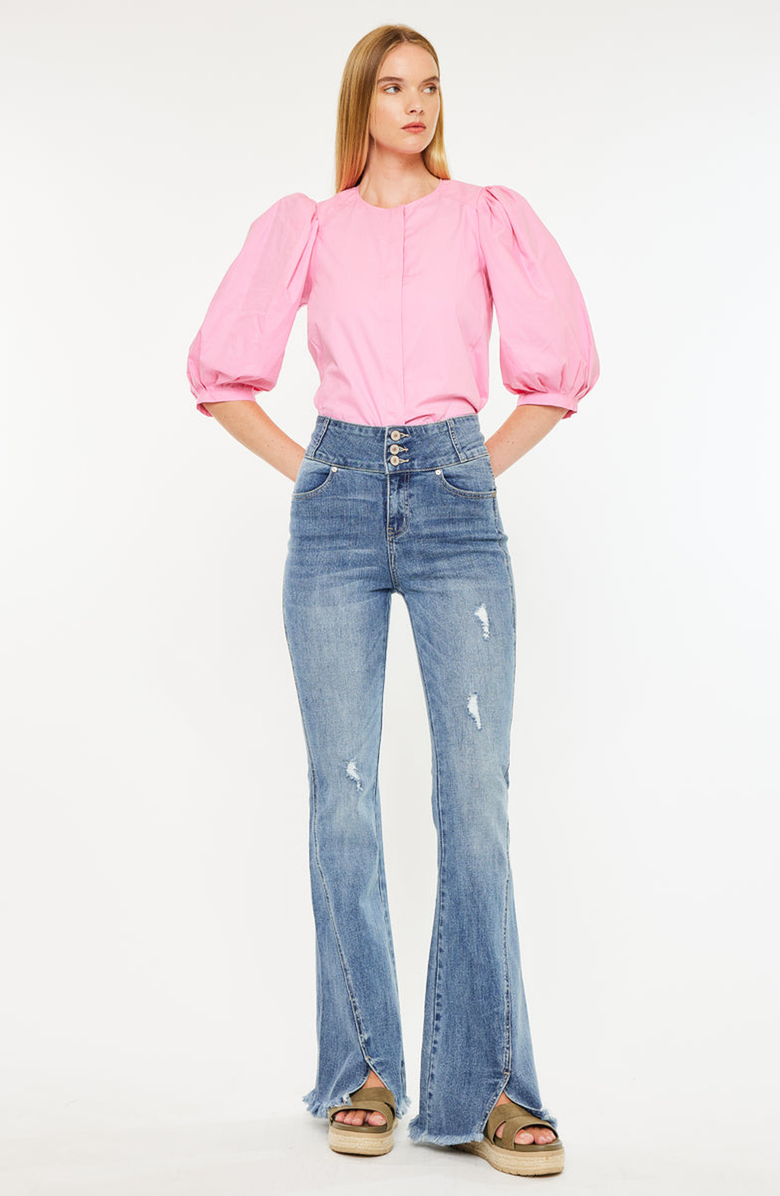 KanCan Miranda Ultra High Rise Flare Jeans, Alternate, color, Medium Wash