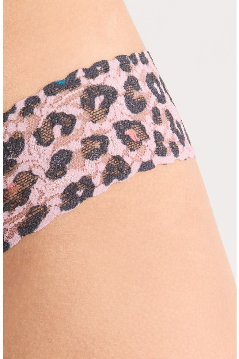 Print Low Rise Thong, Alternate, color, LUCKY LEOPARD BROWN