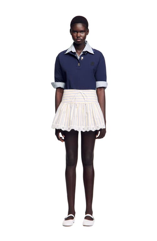 Sandro Striped Shorts In White