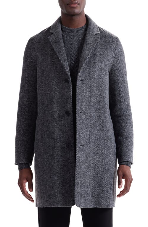 Bugatchi Herringbone Wool Blend Car Coat In Gray