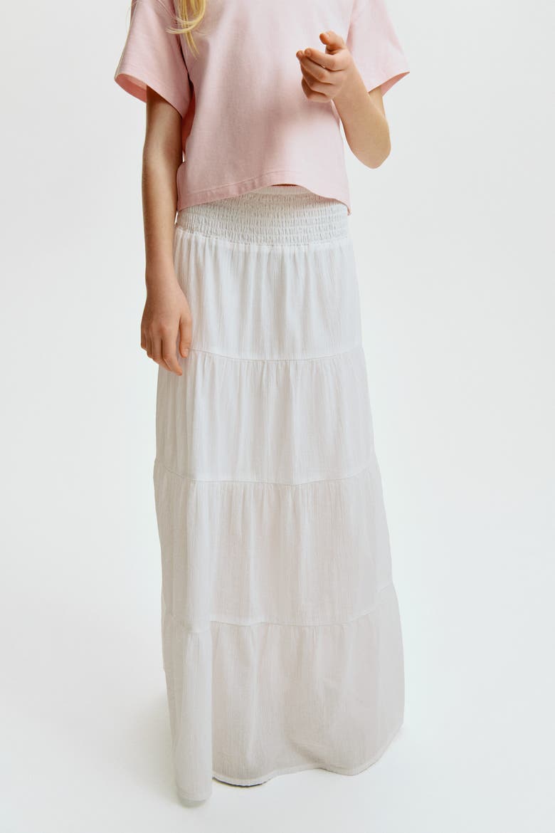 Tiered Skirt, Alternate, color, White