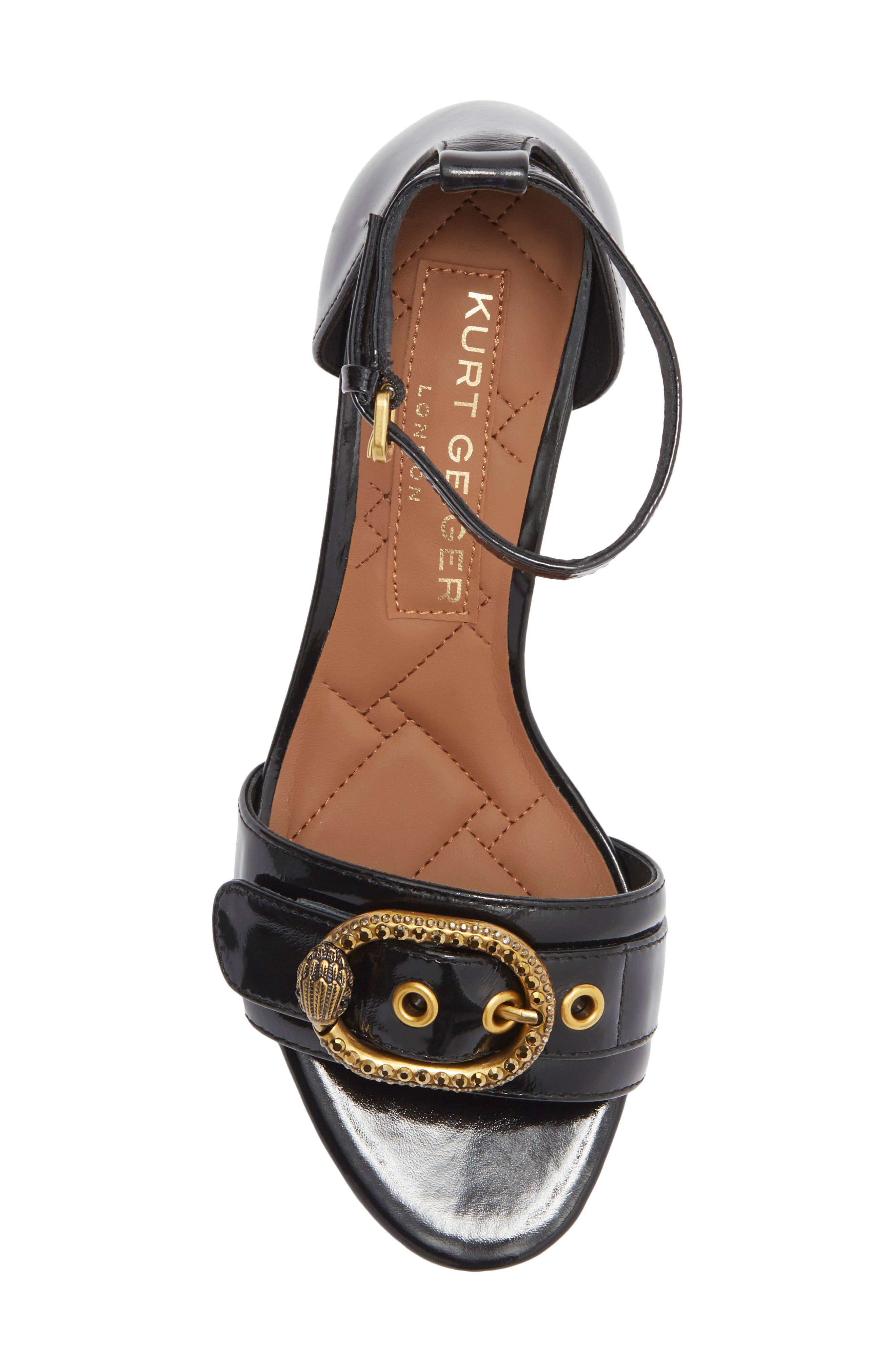 Kurt Geiger London Mayfair Eagle Crystal Heel Sandal, Alternate, color, Black