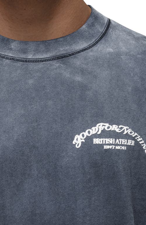 Good For Nothing Liberty Relaxed Long-sleeve Printed T-shirt In Black