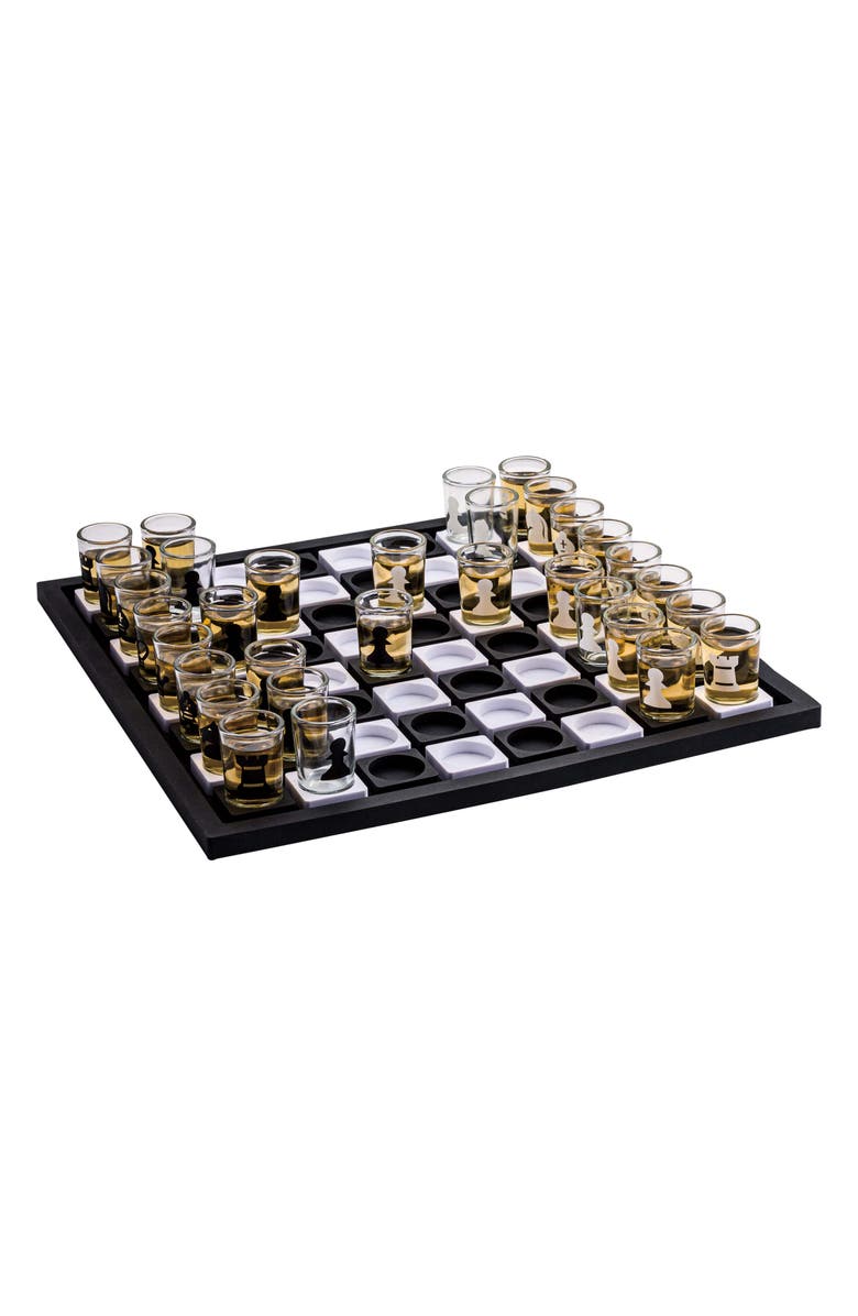 BROOKSTONE Bar Mat Shot Glass Chess Game, Main, color, 
