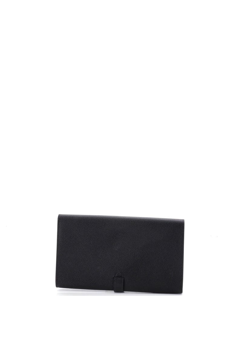 New H Passant Wallet Leather Long, Alternate, color, Noir