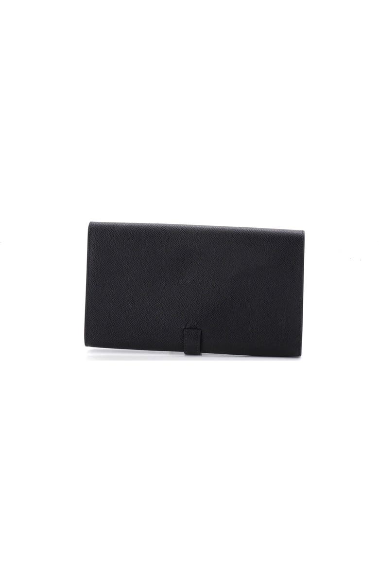Pre-Owned Hermes New H Passant Wallet Leather Long, Alternate, color, Noir