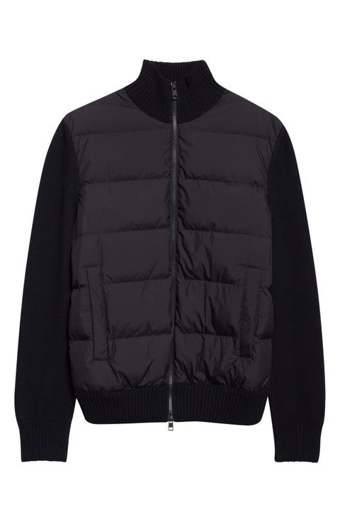 Quilted Down & Virgin Wool Cardigan