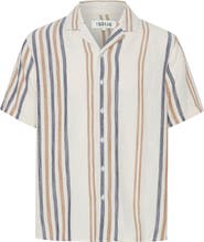 !SOLID <p>Isai Stripe Linen Blend Camp Shirt</p>