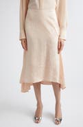 Victoria Beckham Floral Jacquard Asymmetric Satin Midi Skirt