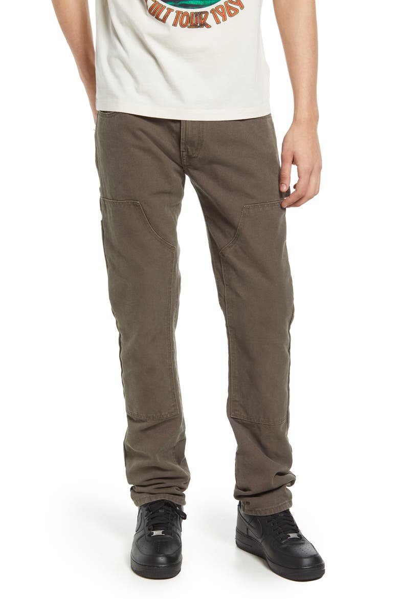 Rocker Slim Rigid Straight Leg Carpenter Pants, Main, color, ARMY GREEN