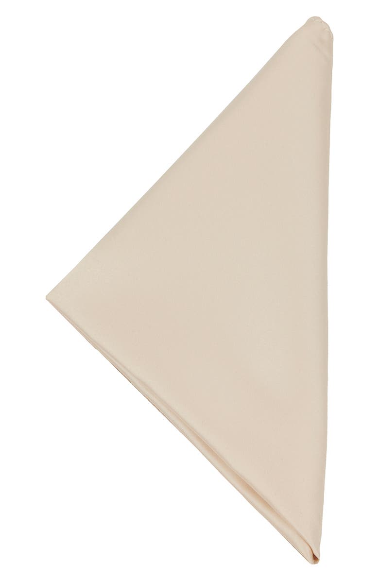 CONSTRUCT Solid Cotton Pocket Square, Alternate, color, Vanilla