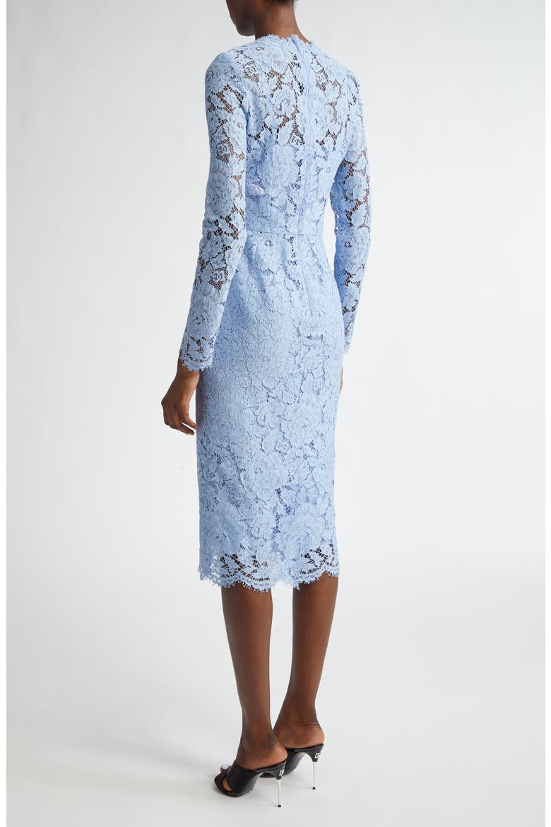Long Sleeve Cordonetto Lace Sheath Dress, Alternate, color, F3981 GLICINE VIOLA CHIARI
