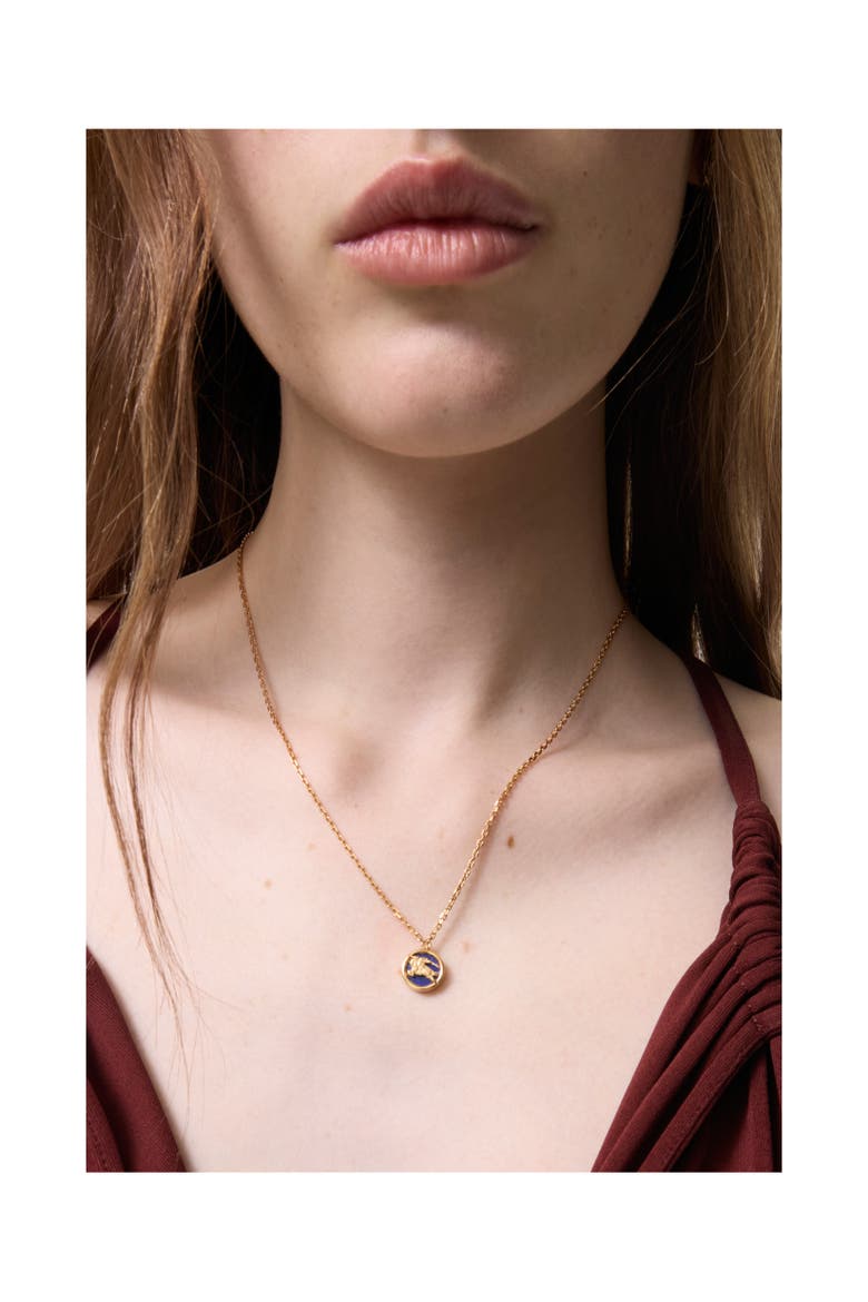 Knight Coin Necklace, Alternate, color, Gold/blue