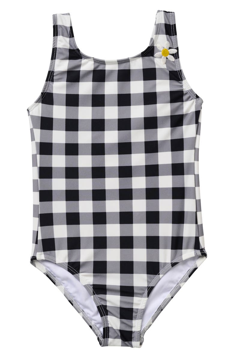 SEAESTA SURF Kids' Seaside Gingham One-Piece Swimsuit, Main, color, Black