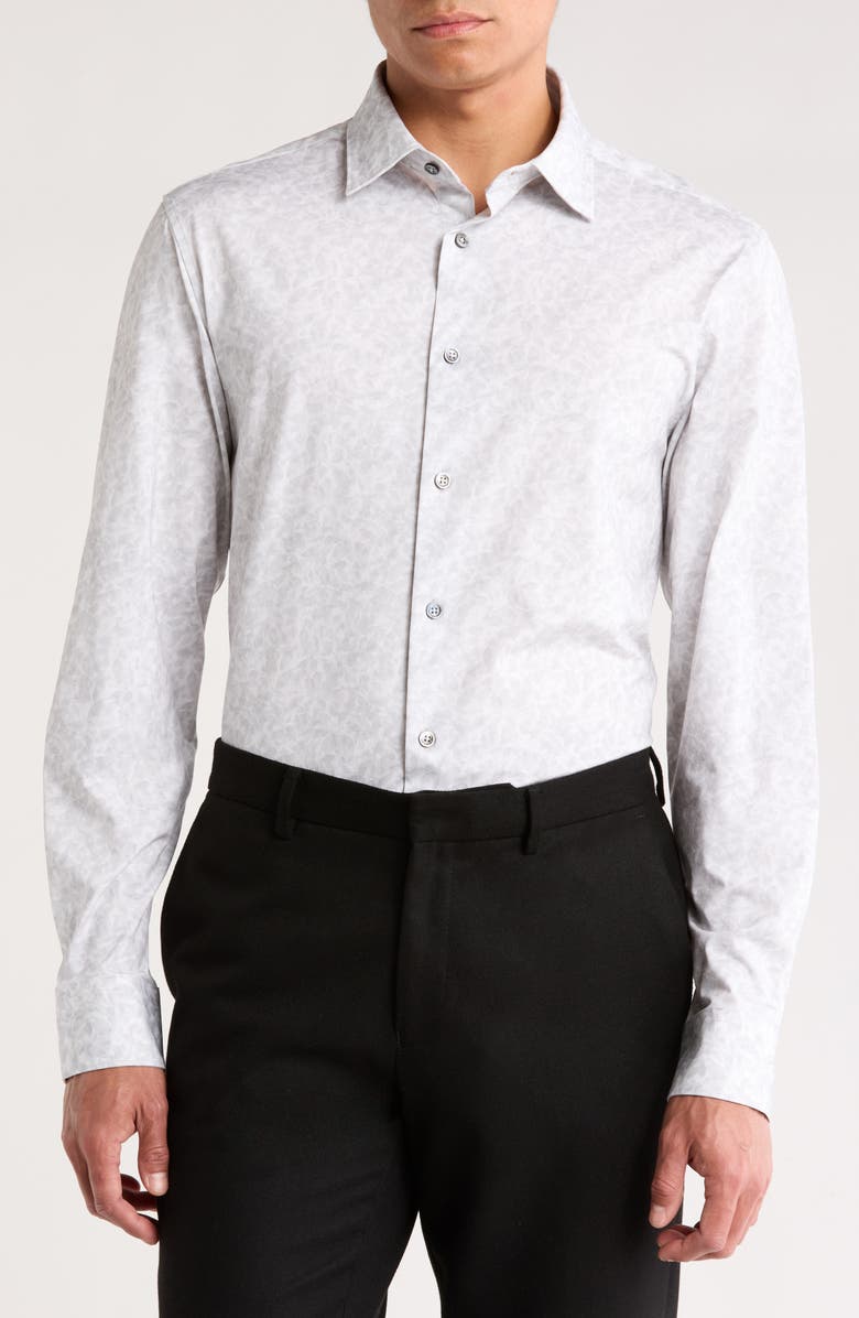 Bugatchi James Stretch Cotton Button-Up Shirt, Main, color,