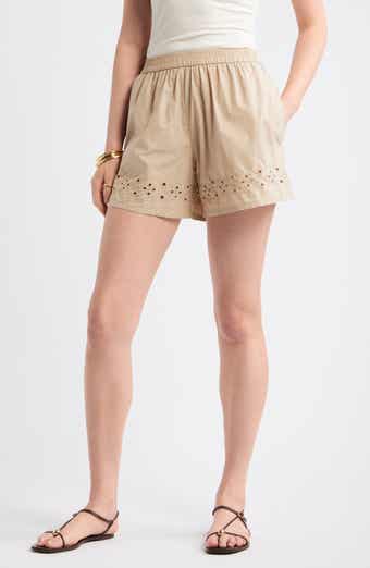 Embroidered Poplin Shorts