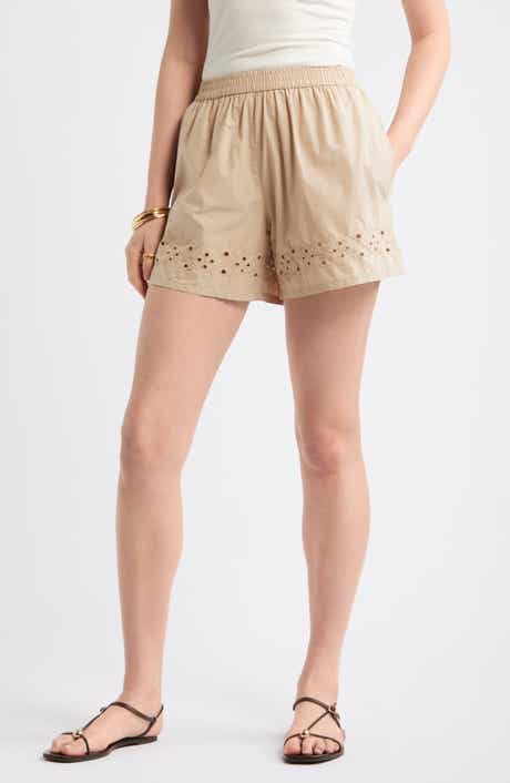 Embroidered Poplin Shorts