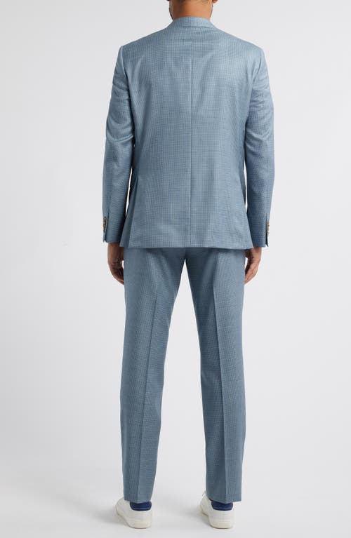 Jack Victor Esprit Blue Microcheck Wool Suit In Light Blue