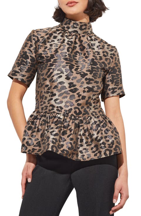 Leopard Print Peplum Top