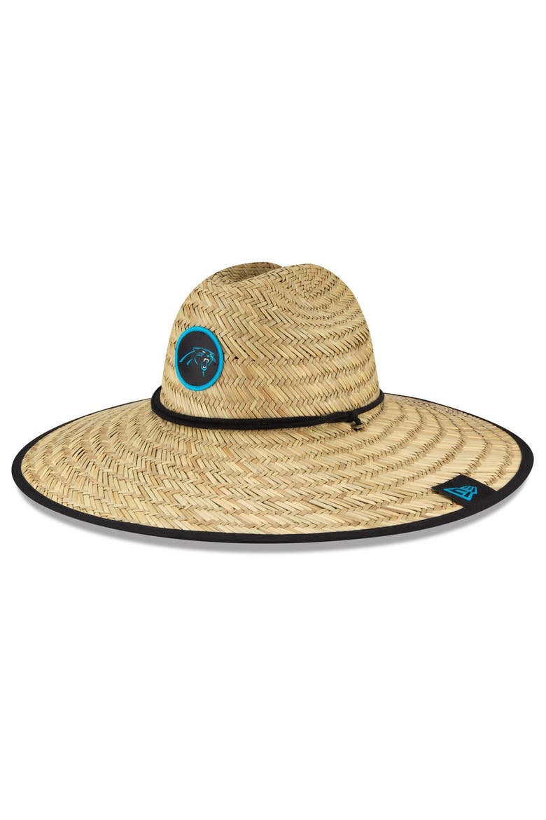 Men's New Era Natural Carolina Panthers NFL Training Camp Official Straw Lifeguard Hat, Main, color, Natural
